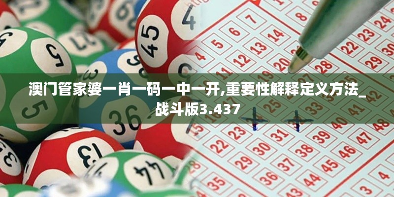 澳门管家婆一肖一码一中一开,重要性解释定义方法_战斗版3.437