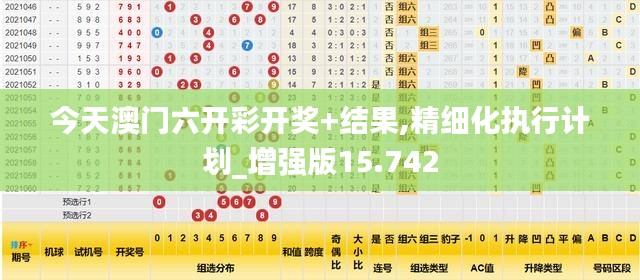 今天澳门六开彩开奖+结果,精细化执行计划_增强版15.742