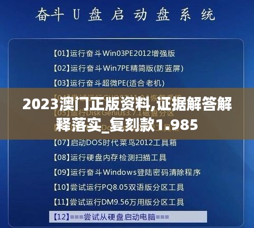 2023澳门正版资料,证据解答解释落实_复刻款1.985