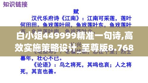 白小姐449999精准一句诗,高效实施策略设计_至尊版8.768