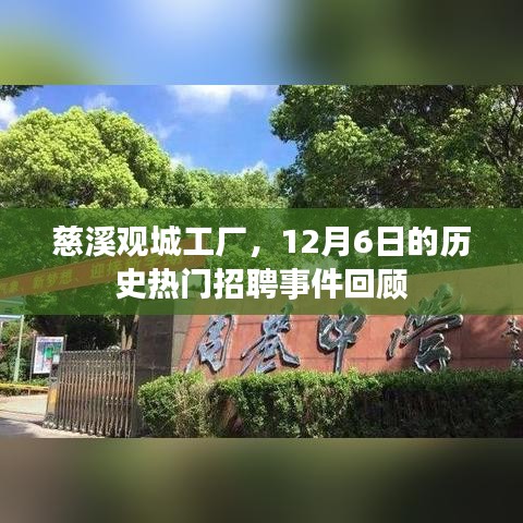 慈溪观城工厂12月6日热门招聘事件回顾与展望