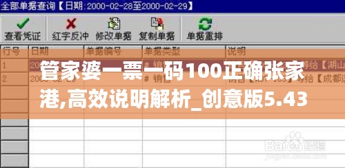 管家婆一票一码100正确张家港,高效说明解析_创意版5.438