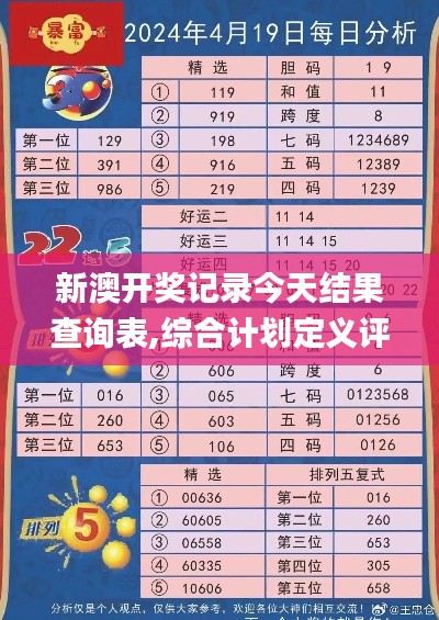 新澳开奖记录今天结果查询表,综合计划定义评估_KP4.601