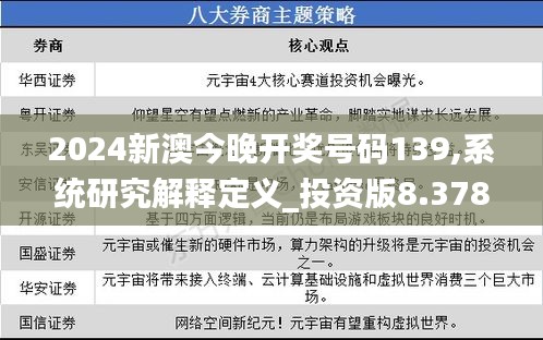 2024新澳今晚开奖号码139,系统研究解释定义_投资版8.378