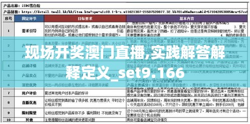 现场开奖澳门直播,实践解答解释定义_set9.166