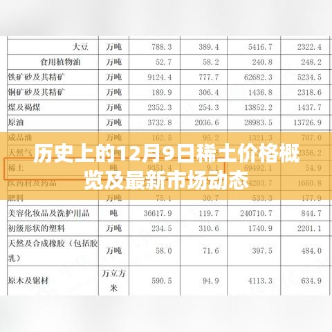 历史上的稀土价格概览与最新市场动态，聚焦12月9日市场动态