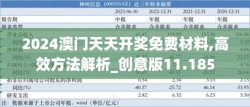 2024澳门天天开奖免费材料,高效方法解析_创意版11.185