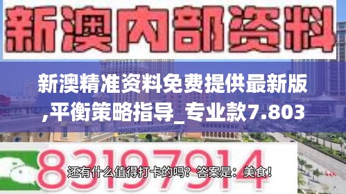 新澳精准资料免费提供最新版,平衡策略指导_专业款7.803