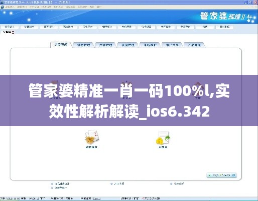 管家婆精准一肖一码100%l,实效性解析解读_ios6.342