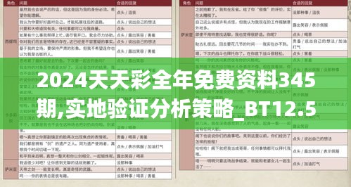 2024天天彩全年免费资料345期,实地验证分析策略_BT12.531