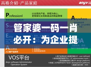 管家婆一码一肖必开：为企业提供全方位的财务管理解决方案