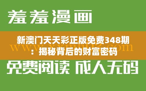 新澳门天天彩正版免费348期：揭秘背后的财富密码