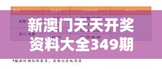 新澳门天天开奖资料大全349期：投注策略的新发现，聚焦349期