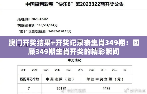 澳门开奖结果+开奖记录表生肖349期：回顾349期生肖开奖的精彩瞬间