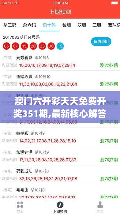 澳门六开彩天天免费开奖351期,最新核心解答落实_界面版4.305