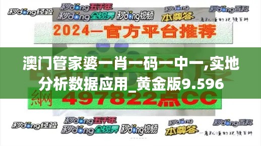 澳门管家婆一肖一码一中一,实地分析数据应用_黄金版9.596