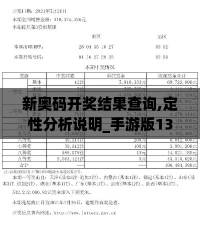 新奥码开奖结果查询,定性分析说明_手游版13.594