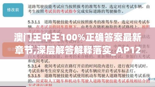 澳门王中王100%正确答案最新章节,深层解答解释落实_AP12.834