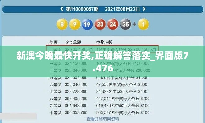 新澳今晚最快开奖,正确解答落实_界面版7.476