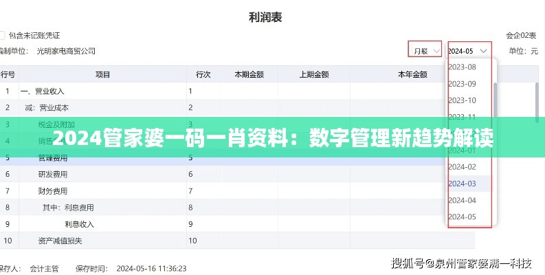 2024管家婆一码一肖资料：数字管理新趋势解读