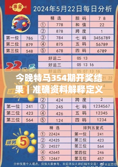 今晚特马354期开奖结果｜准确资料解释定义