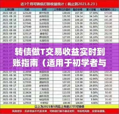 转债做T交易收益实时到账攻略，初学者与进阶用户指南