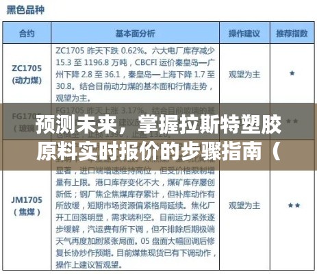 拉斯特塑胶原料实时报价预测，初学者与进阶用户指南助你轻松掌握未来市场动态