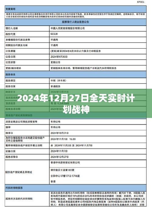 战神计划，2024年12月27日全天实时行动指南