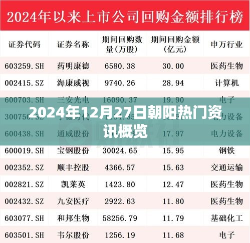 朝阳资讯快报，2024年12月27日热门新闻概览