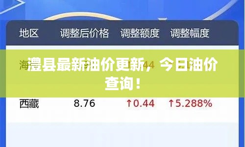 澧县最新油价更新，今日油价查询！
