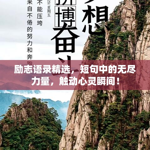 励志语录精选，短句中的无尽力量，触动心灵瞬间！