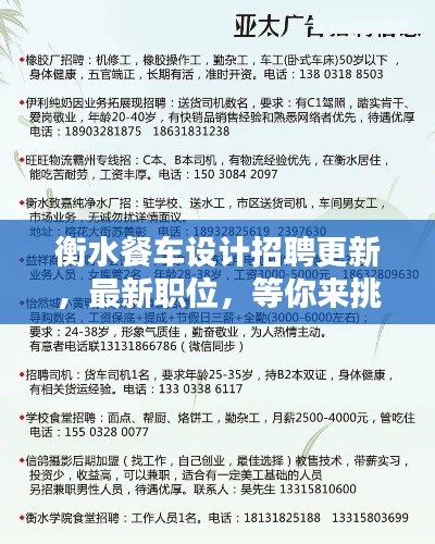 衡水餐车设计招聘更新，最新职位，等你来挑战！